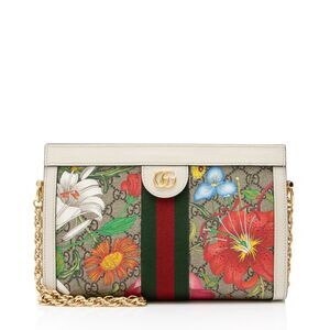 Gucci GG Supreme Flora Ophidia Medium Chain Shoulder Bag